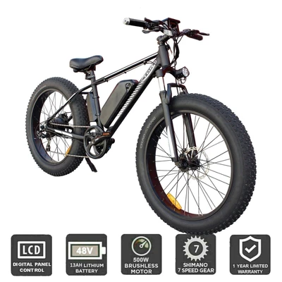 $1439.95 • Buy Tdr Fat Tyre Ebike Mens Electric Bike 13ah Lithium Battery 48v 500w Pedal Assist