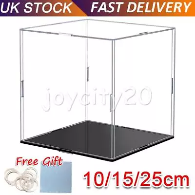 Acrylic Display Case Dustproof Box Clear Cube For Collectibles Model 10cm-25cm • £7.61