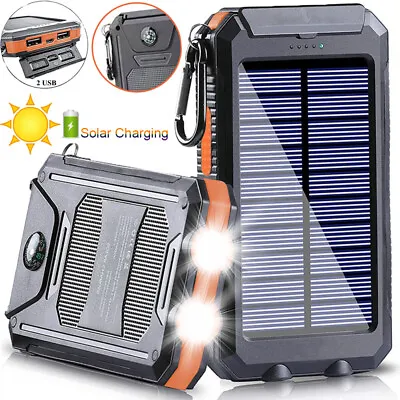 Solar Power Bank Portable Waterproof 9500000mAh External Battery Charger US New • $16.95