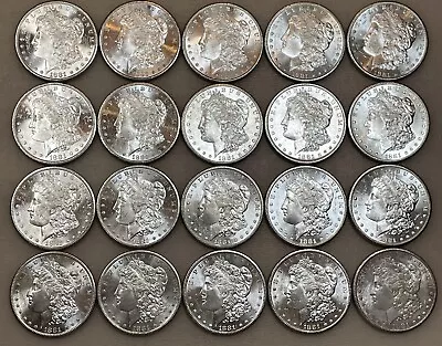 1881-S Morgan Dollar BU Roll 20 Coins - Original Choice Unc Roll • $1395