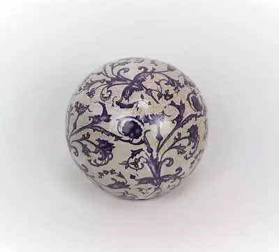 Rose Ball Country House Garden Ball Baroque Pattern Ceramic Ball 12cm • £8.66