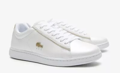 Lacoste Carnaby Evo 0721 3 Women's White Leather Sneakers Size US 6 Ladies Shoes • $155