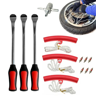 £27.56 • Buy Tire Spoon Lever Iron Tool Kit Fit Motorcycle Bike With 3pcs Wheel Rim Protector