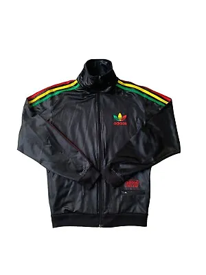 Adidas Originals Chile 62 Track Top Mens Small Rasta Jamaica Wet Look • £99.99