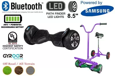 Black G2 PRO 8.5  All Terrain Off Road Hoverboard UL2272 + HoverBike Purple • £394.99