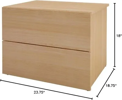 NEW Nexera 341105 Wood Nightstand 2-Drawer Natural Maple IN BOX • $20