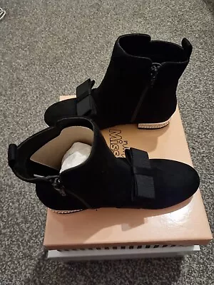 Mini Miss Kg Black Boots. Size 1.5 UK. 34 EU • £18