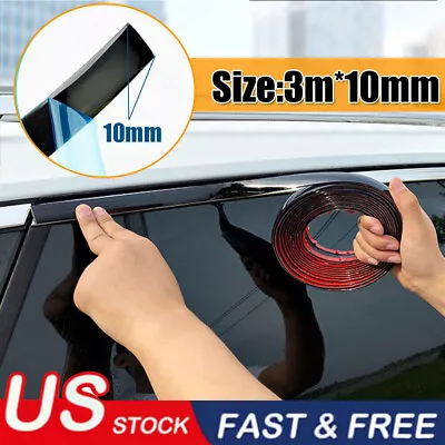 Car Side Door Black Strip Bumper Protector Trim Tape Sticker Accessories 3M*1cm • $6.64