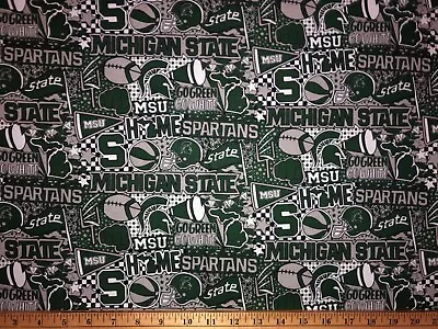 NEW COTTON Fabric 1/4yard=9”x44” MICHIGAN STATE UNIVERSITY MSU SPARTANS DIY MASK • $14.33