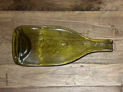 Flattened Melted Wine Bottle Decor Or Serving Tray • $20