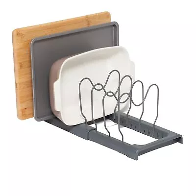 Expandable Baking Tray And Chopping Board Rack Pan Lid Storage Alloy Steel Grey • £15.28