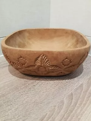 Vintage Wooden Bowl Squircle Storage  Hand Carved 8inches  • £22