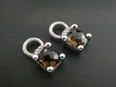 Judith Ripka Sterling Silver 925 Smoky Quartz Gemstone Earring Charms (2) • $55