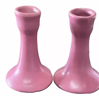 Vintage Van Briggle Set Of Two Candle Stick Holders Clay Signed 1970’s • $49