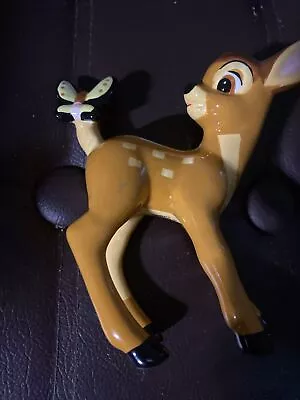 Vintage Walt Disney Productions Porcelain Bambi W/ Butterfly Figurine • $28.99