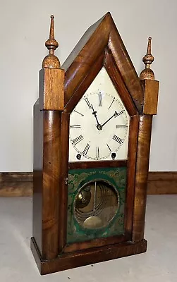 Early Daniel Pratt & Sons 8 Day Time And Strike Steeple Mantel Shelf Desk Clock • $99.95