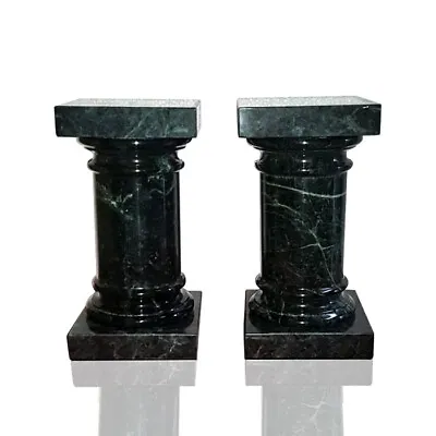 Pair Colonne Fermalibro Marble Green Italian Marble Column Book H.6 11/16in • $138.37