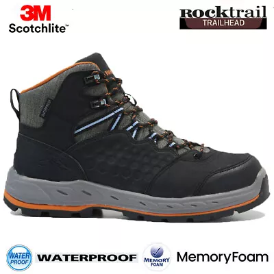 Mens Waterproof Walking Hiking Boots Memory Foam Running Ankle Trainers Shoes • £13.95