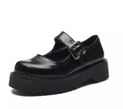 New Womens High Heel Creeper Platform Pumps T-Strap Mary Jane Lolita Black Shoes • $16.99