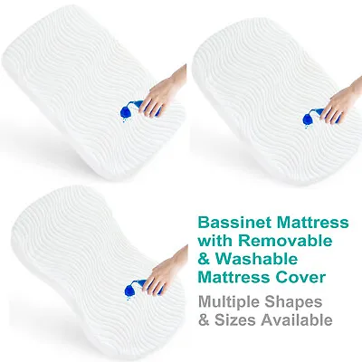 Baby Bassinet Mattress With Waterproof Removable Cover Size & Shape Optional • $30.59