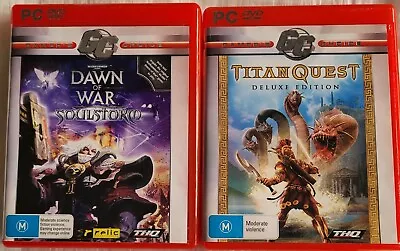 Pc Games:  Warhammer Dawn Of War Soulstorm 2008  Titan Quest Delux Edition 2008 • $42