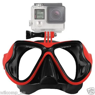 $29.95 • Buy With GoPro Bracket Liquid  Silicone Mask For Snorkeling Scuba Diving WIL-DM-GPR