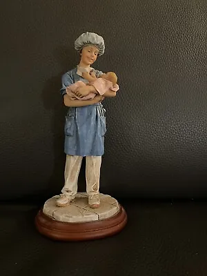 White Caps Of Caring 1998 Bundle Of Joy Figurine By Vanmark Nurse W Baby Vintage • $6.99