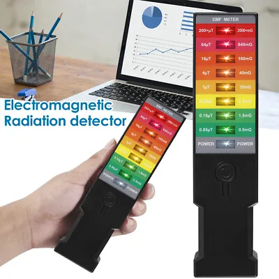 Digital EMF Tester Electromagnetic Radiation Detector Meter Counter 9 LED Light√ • £9.34