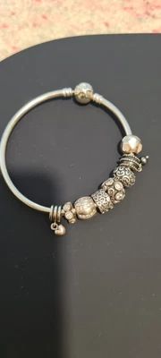 $180 • Buy Genuine Pandora Bangle With Charms 