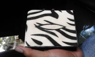Mens Wallet Genuine Stingray Skin Men's Wallet Exotic Wallet Bifold Wallet • $34.99