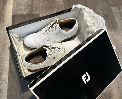 FootJoy Club Professionals Spikeless Golf Shoes 10 White Leather 57001 FJ • $100