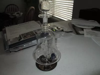 USS Resolution Navy Ship Inside A Decanter Mayflower Glass • $45