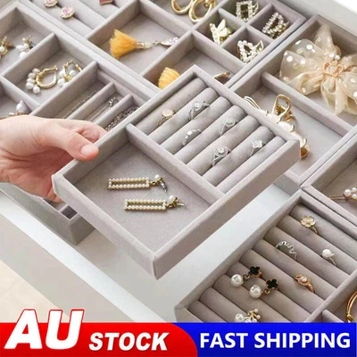 Drawer Jewellery Display Box Storage Earring Tray Jewelry Organizer Ring Holder • $6.99