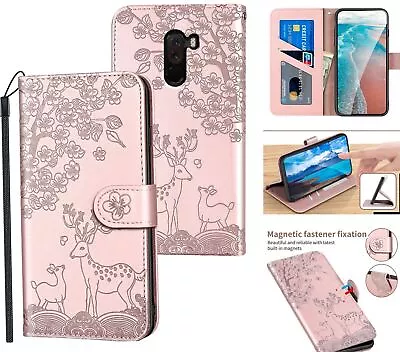Xiaomi Pocophone F1 Embossed Pu Leather Wallet Case Deer • $7.50