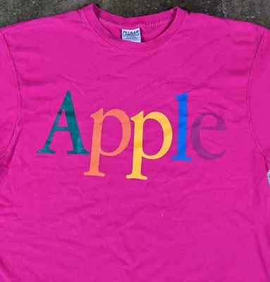 Apple Computer Vintage '90s Rainbow Pride Steve Jobs Geek Tech T-shirt Large • $112.50