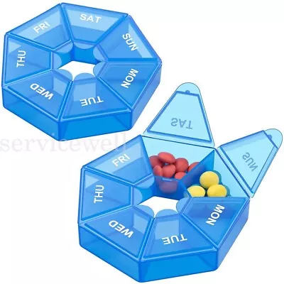 2pcs 7Day Pill Box Medicine Storage Tablet Container Case Organizer Dispenser • $9.99