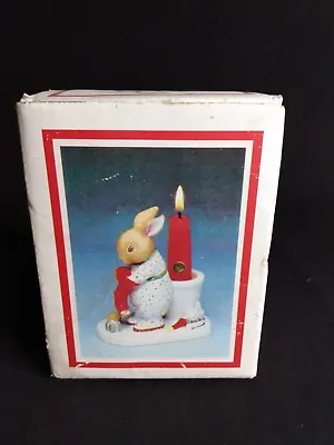 Vintage 1986 Colonial Of Cape Cod Porcelain Bunny Candle Holder By Susan Labelle • $18