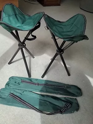 £3.96 • Buy Pair Of Portable Folding Stool 3 Leg Tripod Seat Travel Camping Fishing Festival