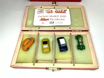 Schuco Piccolo Diecast 4 Car Set 2000 BMW Isetta Fiat 500 Goggomobil  01717 NEW • $104.99