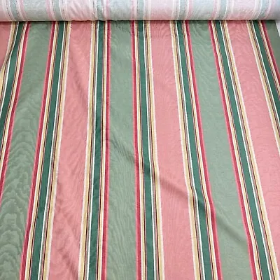 Vintage P Kaufmann Upholstery Fabric Red Green Stripes Hepburn Damask 11 Yr 54  • $105.60