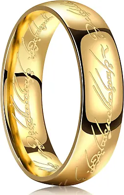 6Mm Lord Of The Rings Engraved Titanium Ring – The One Ring To Rule Them All For • £24.12