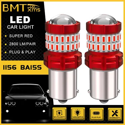 1156 7506 BA15S LED Stop Brake Light Bulbs Red 800k Fot VW Golf Wagon 2010-2014 • $12.35