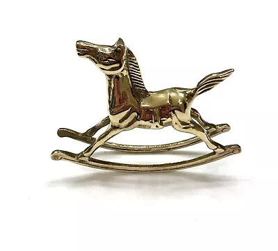 Brass Rocking Horse Mid-Century Modern Decor Figurine Vintage Miniature • $14.99