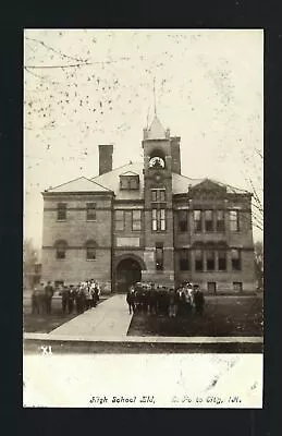 La Porte City Iowa IA C1907/14 RPPC Old 3 Story High School Building & Students • $17.98