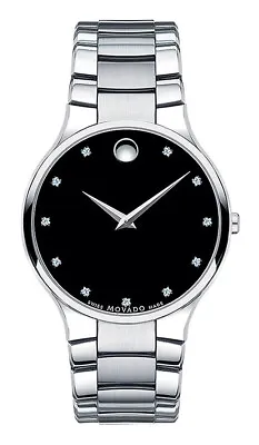 Movado Men's 0606490 Diamond Dial Swiss Quartz Stainless Steel Watch • $819.67