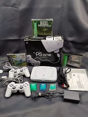 Sony Playstation 1 White PSOne Console Bundle Memory Card Games Cords Tested • $100