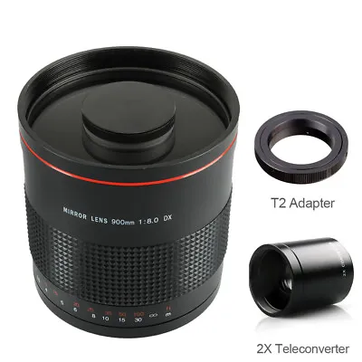 900mm F8.0 Mirror Telephoto Lens+2X Teleconverter For Canon Nikon Sony M43 DSLR • $209.70