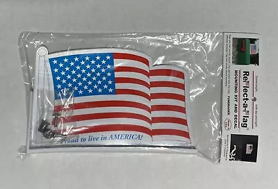 New Reflect-A-Flag Mounting Kit & Decal For Mailbox Plastic USA Flag  • $8.99