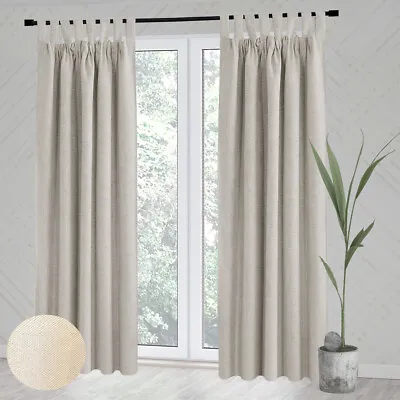 £30 • Buy Thermal Insulated Bedroom Linen Look Blackout Curtains Tab Top 56x87  Drop 1pair