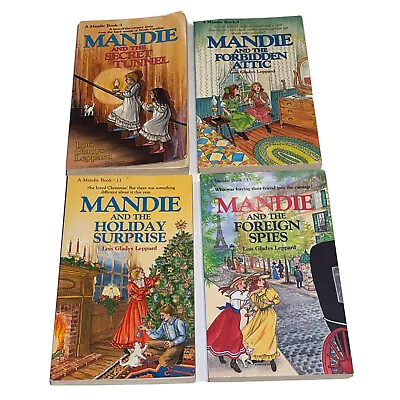 Lot 4 Mandie Books 1 4 11 15  By Lois Leppard Paperback Kids Christian Fiction • $14.99